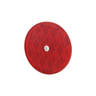 Red Optronics reflector with a center mount design, featuring a circular pattern for enhanced visibility and safety.