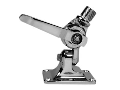 Steel mounting bracket with a right angle, designed for Optronics lights, sleek black finish.