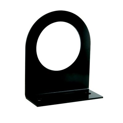 Steel mounting bracket with a right angle, designed for Optronics lights, sleek black finish.