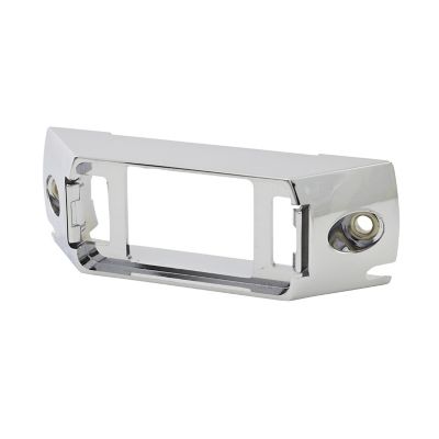 Mini thin line chrome bracket for mounting, featuring a sleek, reflective finish and compact design for versatile use.