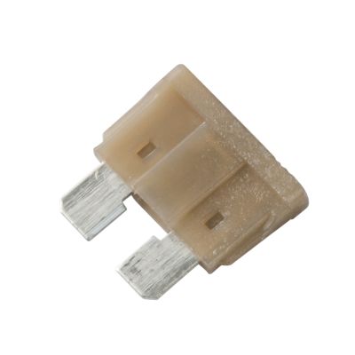 SmartGlow LED ATO indicator fuse, brown, with metal prongs and transparent casing, 7.5 amp at 32 volts.