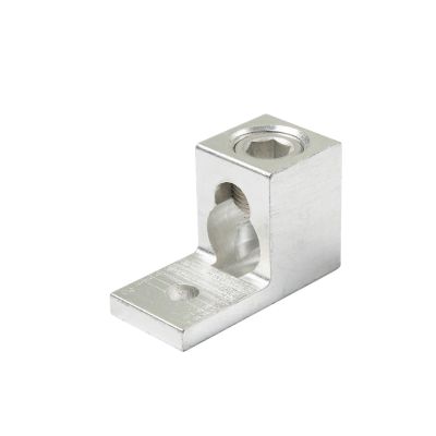 ILSCO aluminum mechanical lug displaying dual rating and fitting one conductor, model TA-500-S.