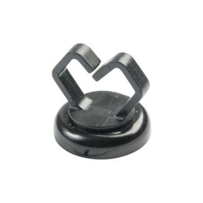 Black magnetic cable holder for organizing wires, featuring a sturdy circular base and strong capacity for cable management.