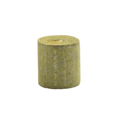 Yellow NSPA CL-4-0 battery terminal solder slug for 4/0 gauge cables, cylinder shape with slight texture.