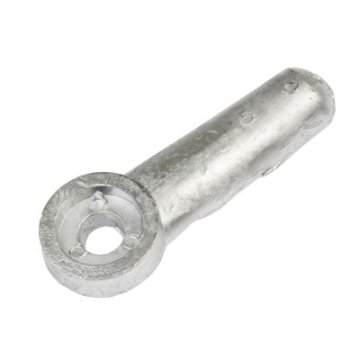 Universal lead side to post terminal adapter with metallic finish, showing a cylindrical design with a circular end.