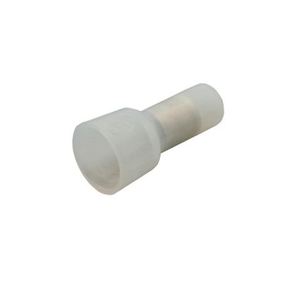 Heavy Power CE5 closed end connector, suitable for wire gauge 22-10, with a transparent, durable finish.