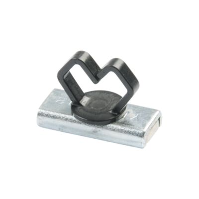 Mag Daddy magnetic pipe cable holder with durable design, showcasing a black clip on a metallic base for secure cable bundling.