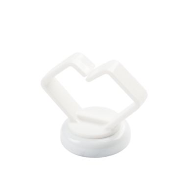 White magnetic cable holder, sleek design, keeps cables organized, durable. Ideal for home and office cable management.