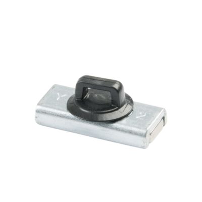 Magnetic cable tie mount with sleek metal design and sturdy construction for secure cable management.
