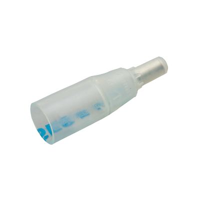 Transparent shrink tube connector for multi-wire applications with closed end, showcasing durability and clarity.