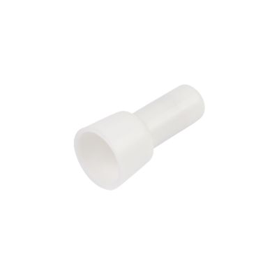 High-temp closed end connector, white, suitable for 22-10 gauge wires, designed for heavy power applications.