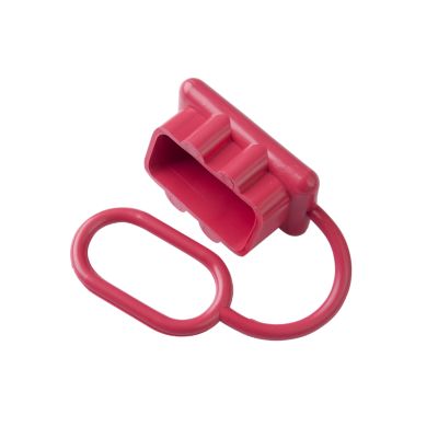 Red protective cap for SB housing with oval handle, designed for secure electrical connections and protection.