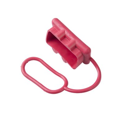 Red protective cap for SB housing, featuring a flexible design ideal for safeguarding electrical connectors.
