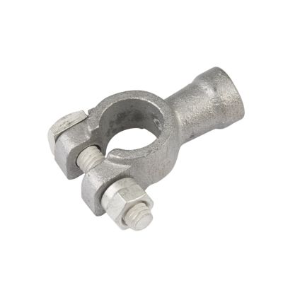 Universal brass battery terminal with straight barrel design, suitable for positive and negative connections, 6-4 gauge.