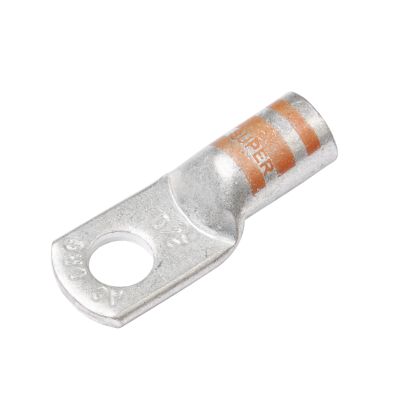 Heavy-duty copper lug for industrial use, showcasing robust design and durability for electrical connections.