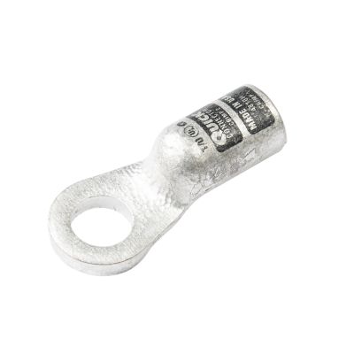 Heavy-duty copper crimp lug by Quick Cable for 1/0 gauge applications, featuring a durable and conductive design.
