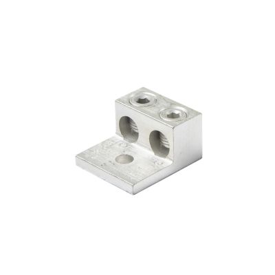 ILSCO AU-2/0 aluminum mechanical lug, dual rated, accommodates two conductors, ideal for electrical connections.