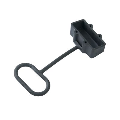 Black protective cap for 50A SB housing with attached handle, designed for secure and durable electrical connections.