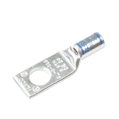 Copper compression lug by FTZ Industries, suitable for 6 gauge wiring, featuring a clear hole for secure connections.