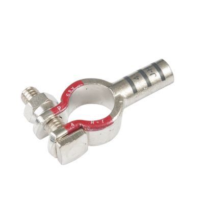 Pure copper RoHS battery terminal from FTZ Industries, featuring a straight design and visible fastening elements.
