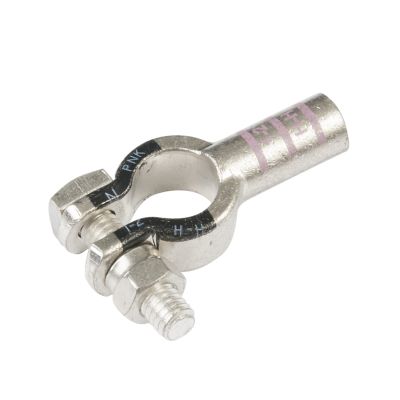 Pure copper battery terminal by FTZ Industries, straight design, robust build, ideal for secure electrical connections.