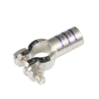 FTZ Industries pure copper battery terminal with bolts, showcasing straight negative terminal design and RoHS compliance.