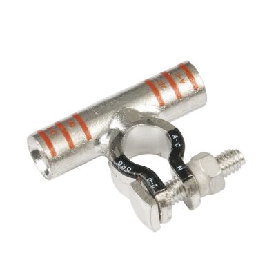 Pure copper RoHS battery terminal by FTZ Industries, featuring a flag design and bolt attachment for secure connections.