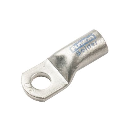 Copper lug for cables, featuring a heavy wall and large stud opening, designed for secure electrical connections.