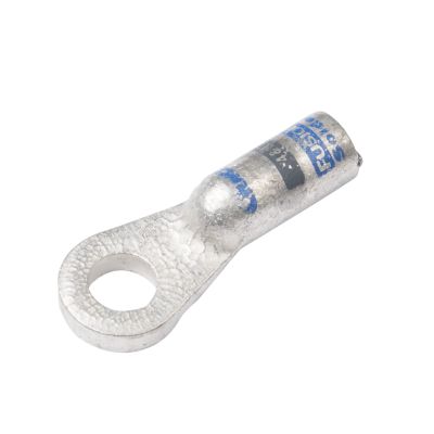 Copper lug for heavy-duty cables with a 3/8" stud, featuring durable design, ideal for electrical connections.