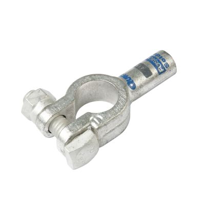 Battery terminal featuring a straight design, showcasing robust metal construction for 6 and 4 negative connections.