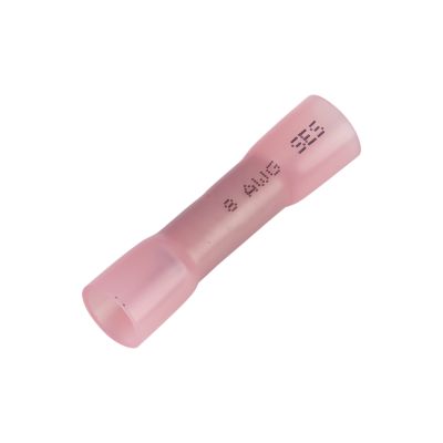 Red full length butt connector for 8 ga wire