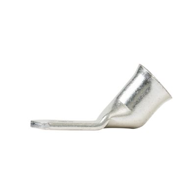 Tinned copper lug with angled design for 3/8" stud, showcasing its durable metal construction and finish.
