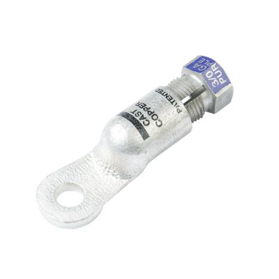 Heavy wall lug with compression nut and 3/8" stud opening, designed for secure electrical connections in industrial settings.