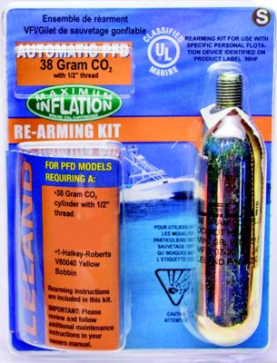 REARM KT-AUTO-38G, 1/2  THREAD 38-GRAM CO2, 1/2  THREADED FOR AUTOMATIC PFD