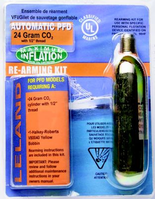 REARM KIT 24G-AUTO-1/2  THREAD 24-GRAM CO2, 1/2  THREADED FOR AUTOMATIC PFD