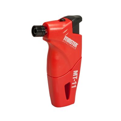 Red, ergonomically designed butane power torch with black nozzle and ignition switch, labeled MT-11.