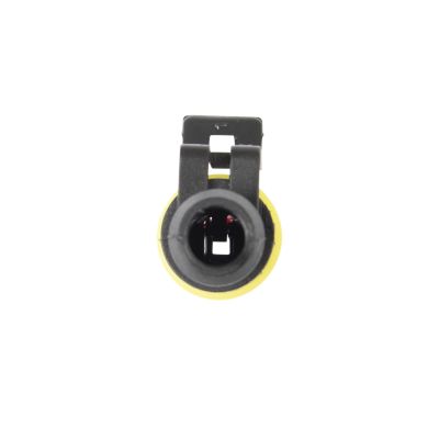 TE AMP Superseal Series 1-Way Plug Housing with black circular design and yellow accents, front view.