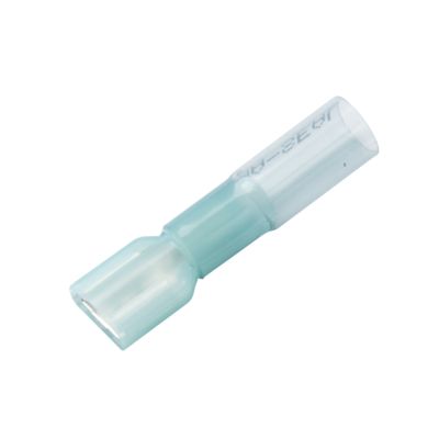 Blue Perma-Seal Heat Shrink Crimp Push-On Terminal for secure connections in 16-14 gauge wiring.