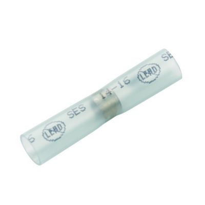 Lead-free heat shrink and solder butt connector, blue, designed for 16-14 gauge wires, NSPA ELF5-14.
