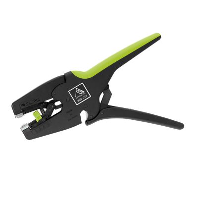 Rennsteig Multi-Strip Tool with ergonomic black and green design for precision wire stripping.