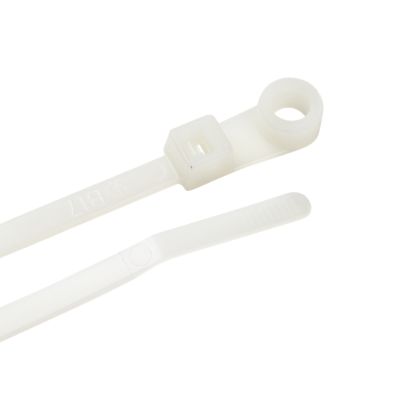 Natural Ancor cable ties with screw mount, showcasing secure and practical fastening design.