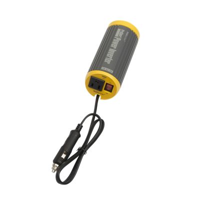 ProMariner ProSport Cupholder Inverter converting 12V to 110V AC with plug and switch, featuring compact portable design.