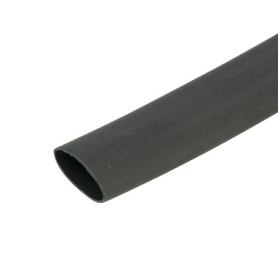 Black dual wall shrink tube on spool, highlighting flexible, durable insulation for various wiring applications.