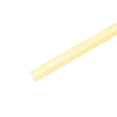Translucent yellow shrink tube for wire insulation, 12-10 gauge, durable protection with clear visibility.