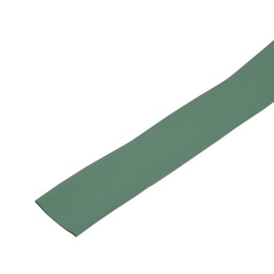 Green heat shrink tubing, single wall, ideal for cable insulation and protection.