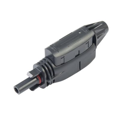 TE Solarlok 2.0 IDC Plug Connector in a sleek black design, highlighting its durable construction and efficient connectivity.
