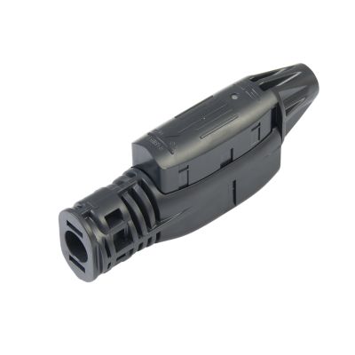TE Connectivity Solarlok 2.0 IDC Plug Connector, black, showcasing robust design and reliable connectivity elements.