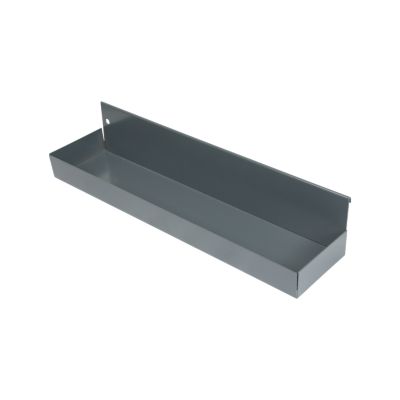 Adjustable metal shelf with sleek design, suitable for storage solutions. Ideal for organizing spaces efficiently.