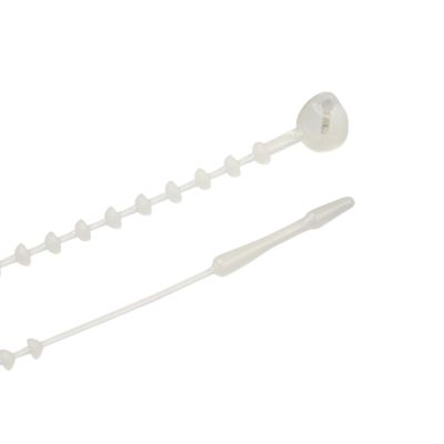 Translucent beaded cable ties with a locking mechanism for easy organization and secure fastening.