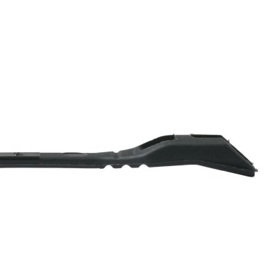Black low-profile UV-resistant cable tie featuring a secure locking mechanism and streamlined design for efficient cable management.